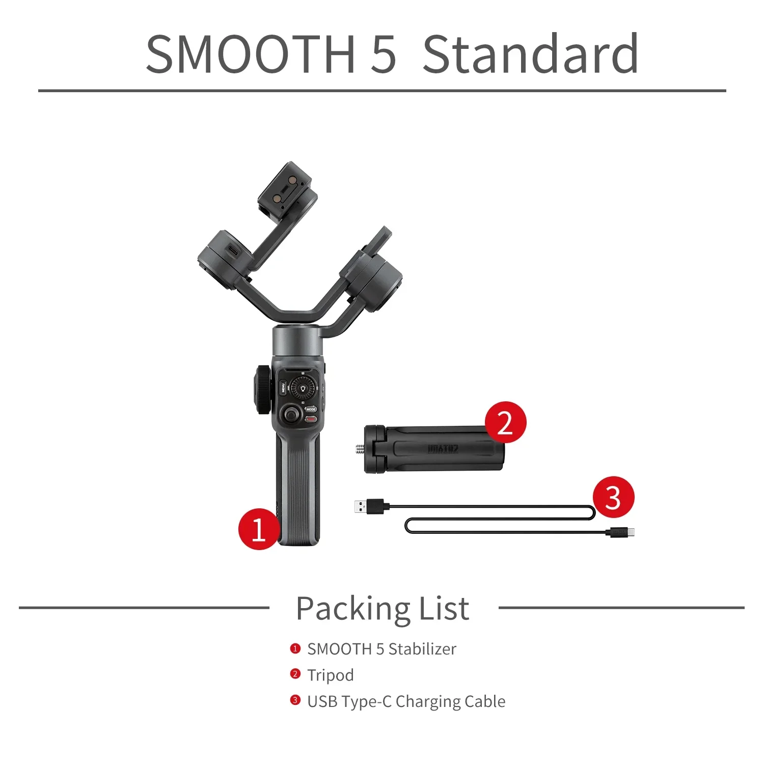 ZHIYUN Smooth 5 Gimbal Phone Handheld Stabilizer 3-Axis Portable Smartphone for iPhone 14 Pro Max/Huawei/Xiaomi for Samsung
