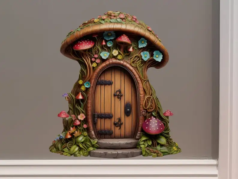 

Mushroom Top Fairy Door - Fairy Door 3D Wall Sticker
