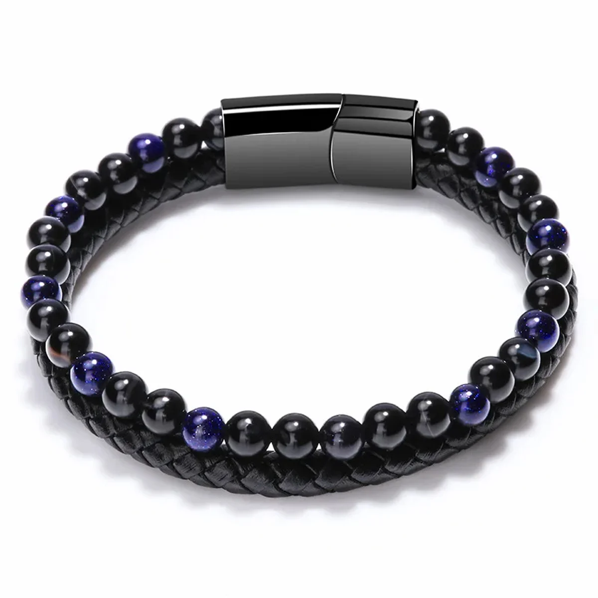 Edelstahl Armband Tigerauge Stein Perlen Armband Natürliche Lava Stein Perlen Edelstahl Armband Männer Frauen Schmuck – Detail 5
