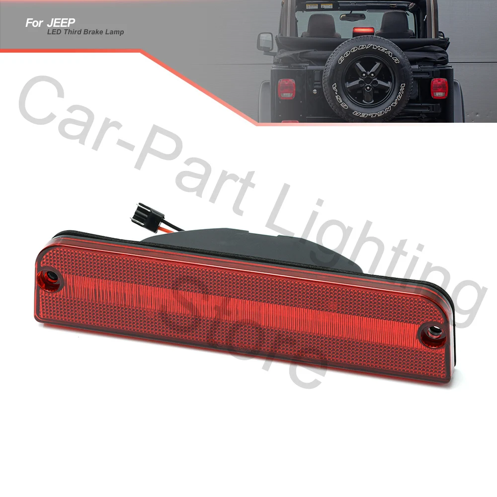 1 pc para 04-06 jeep wrangler ilimitado tj vermelho led de montagem alta terceira luz de freio 3rd lâmpada de parada traseira luzes de advertência da cauda