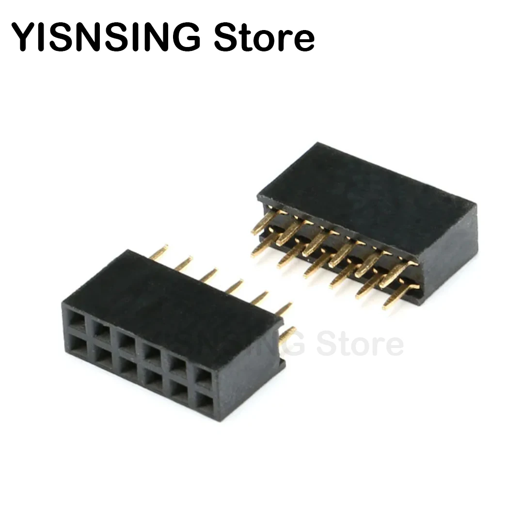 100pcs/lot 2x6Pin Double Row Pin Female Header Socket Pitch 2.54mm 12Pin 2*6 Pin Connector For Arduino