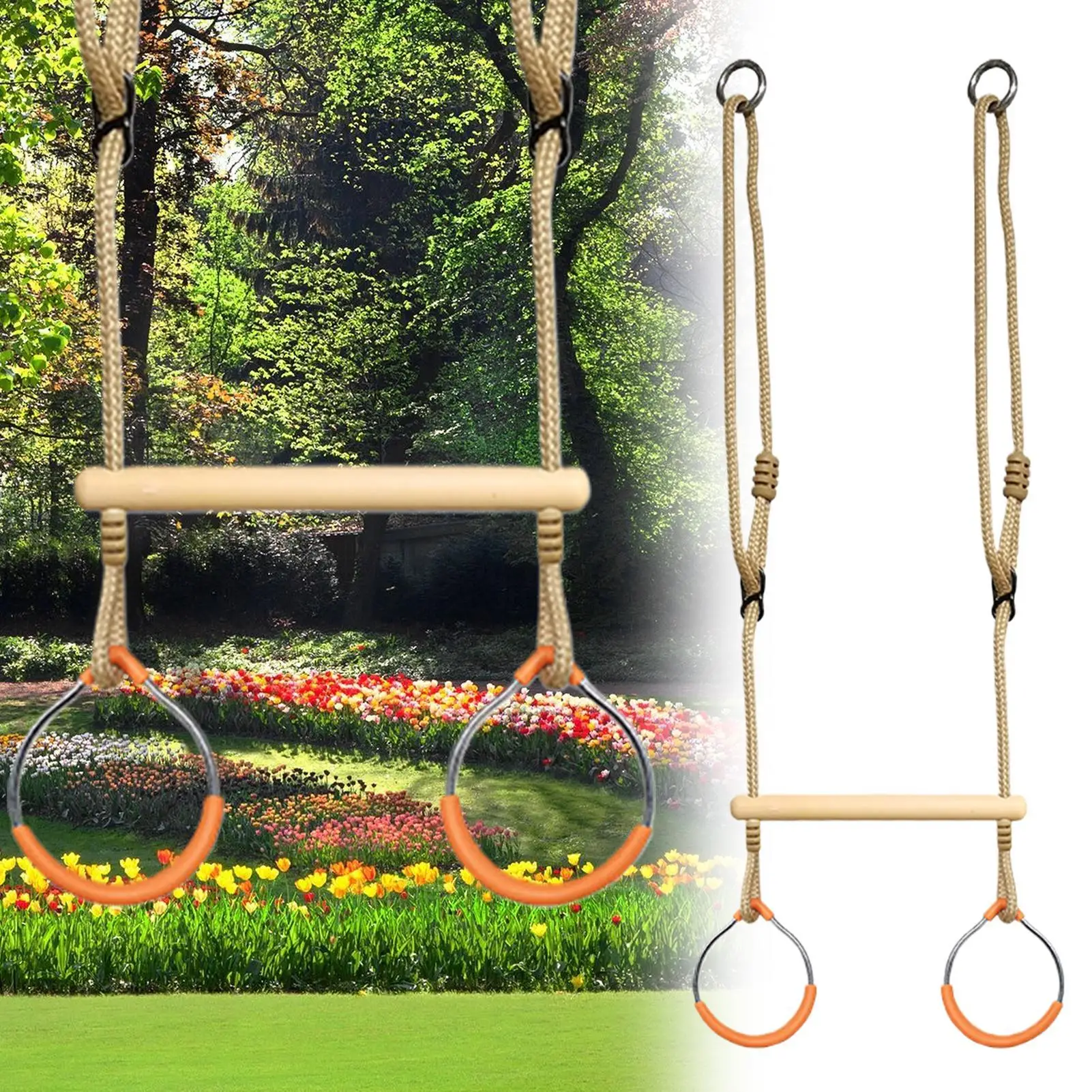 Anneaux de balançoire Jungle Gym escalade anneau de gymnastique singe parcours d'obstacles jeu d'équilibre équipement de terrain de jeu sensoriel pour adolescentes filles