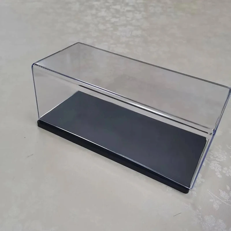 

Clear Display Show Case For 1/18 1/43 1/64 Diecast Resin Car Models Toy Car Black Base Dustproof Model Figure Storage Clear Box