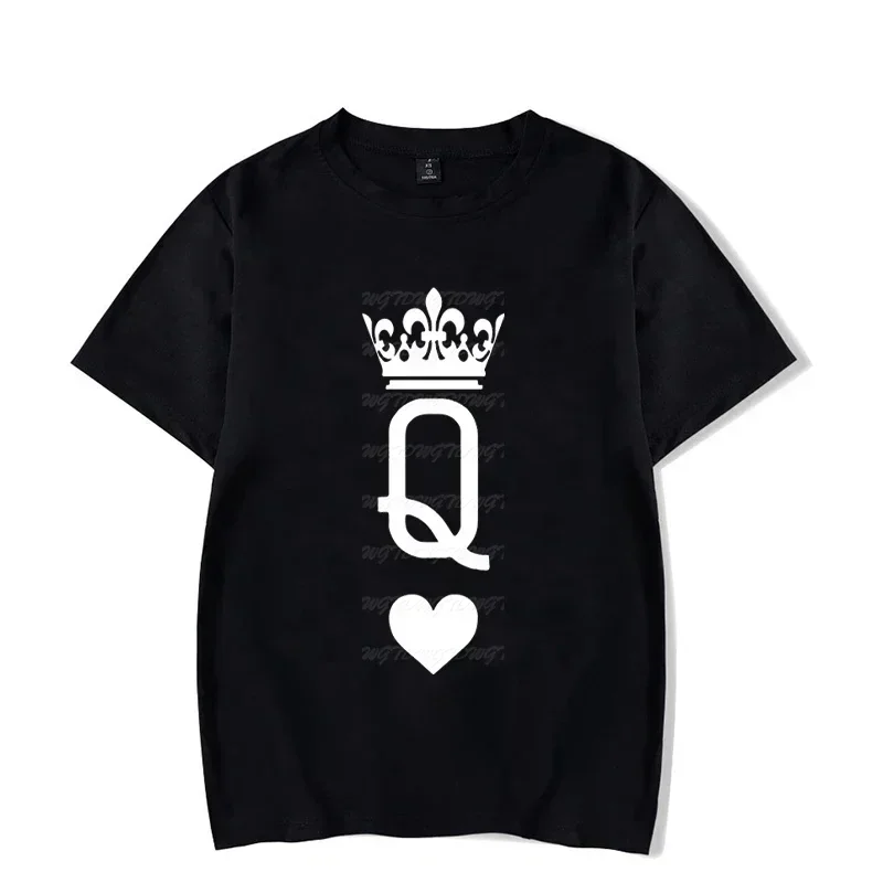 Queen Crown Couple Matching Tshirt Men Women Valentine Lovers Shirt Fashon Trend Wife Husband Tee Harajuku Women's Clothing Tops