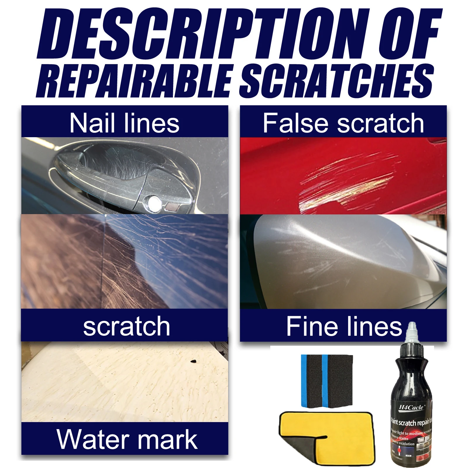 Auto Scratch Repair Agent Paint Fine Marks Scratches Polishing Repair Paint Stain Removal Cleaning Translucent Repair Agent