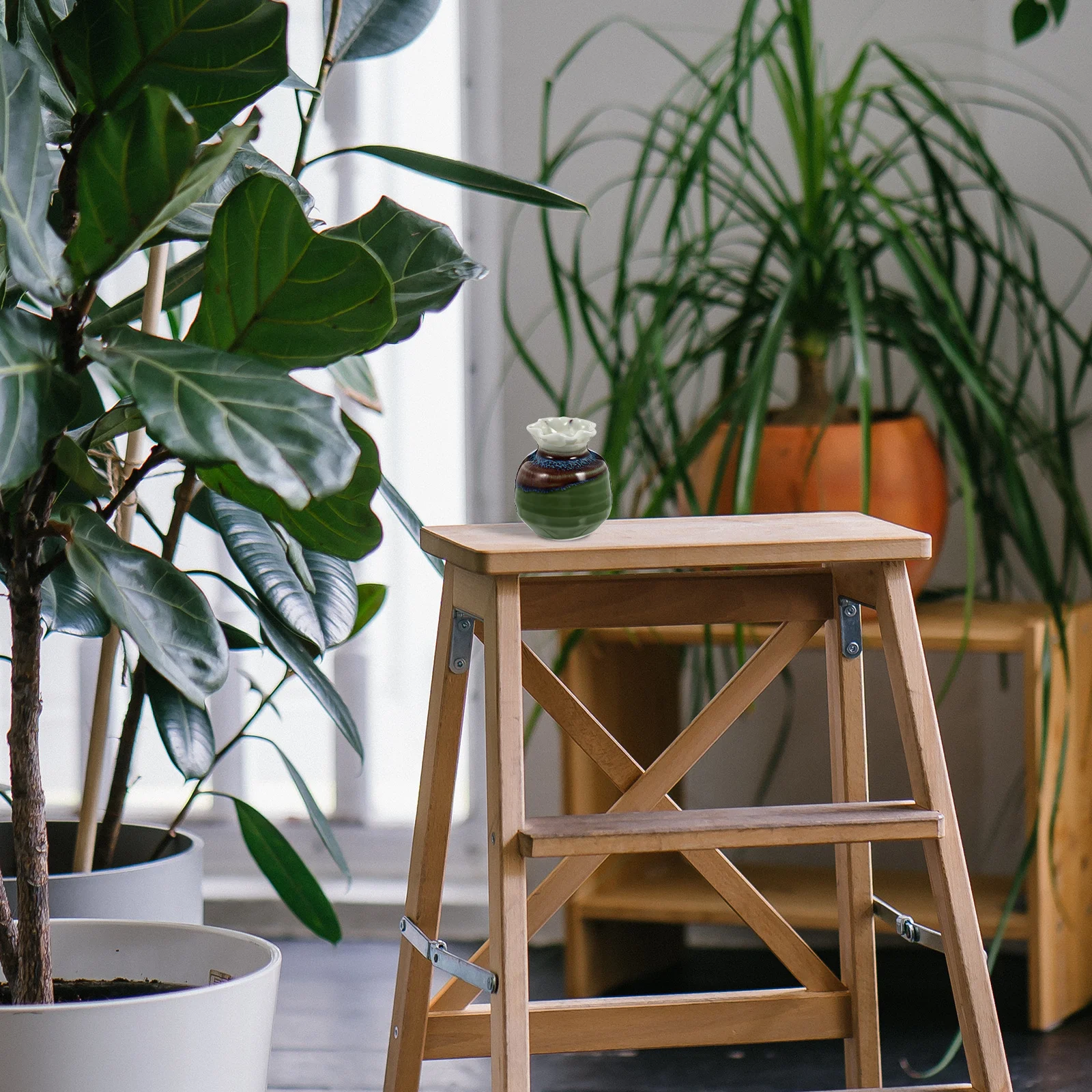 2Pcs Mini Ceramic Vase Fashion Floral Art Vase for Centerpiece Decor Hydroponic Plants Display Simple Fresh Style