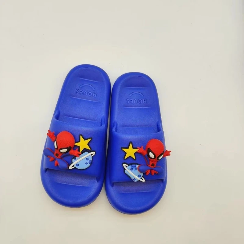 Summer Children Slippers Cartoon Spiderman Print Baby Boy Girl Kid Adult  Antiskid Soft House Indoor Beach Home Shoes 33-38