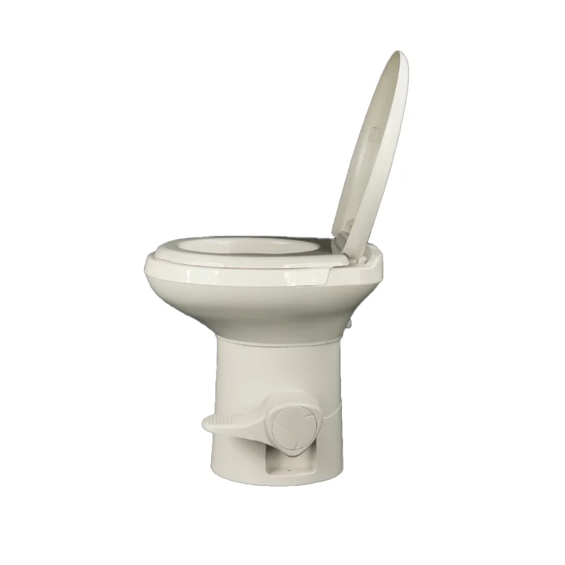 Plastic RV Toilet Permanent Mount Commode for Motorhome Camper & Boat