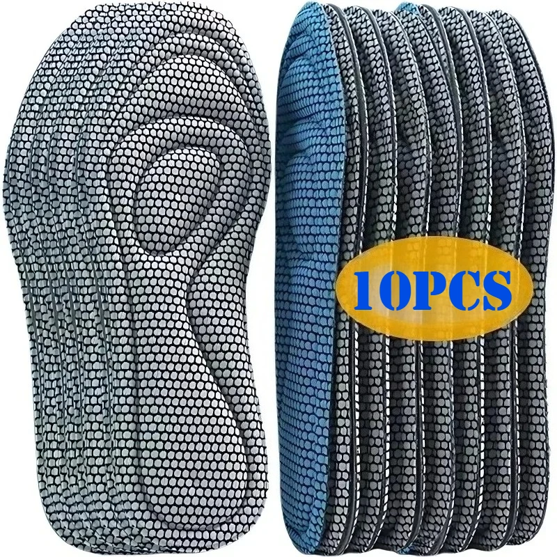 

10pcs Memory Foam Orthopedic Insoles Shoes Men Women Nano Antibacterial Deodorization Insole Sweat Absorption Running Cushion