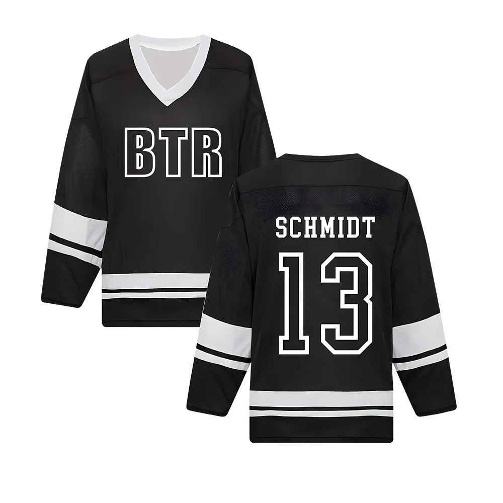 Camiseta de hockey Big Time Rush Henderson 5 Maslow 12 Penavega 17 Schmidt 13, camiseta de hockey de moda para mujer y hombre, top oversize, chándal
