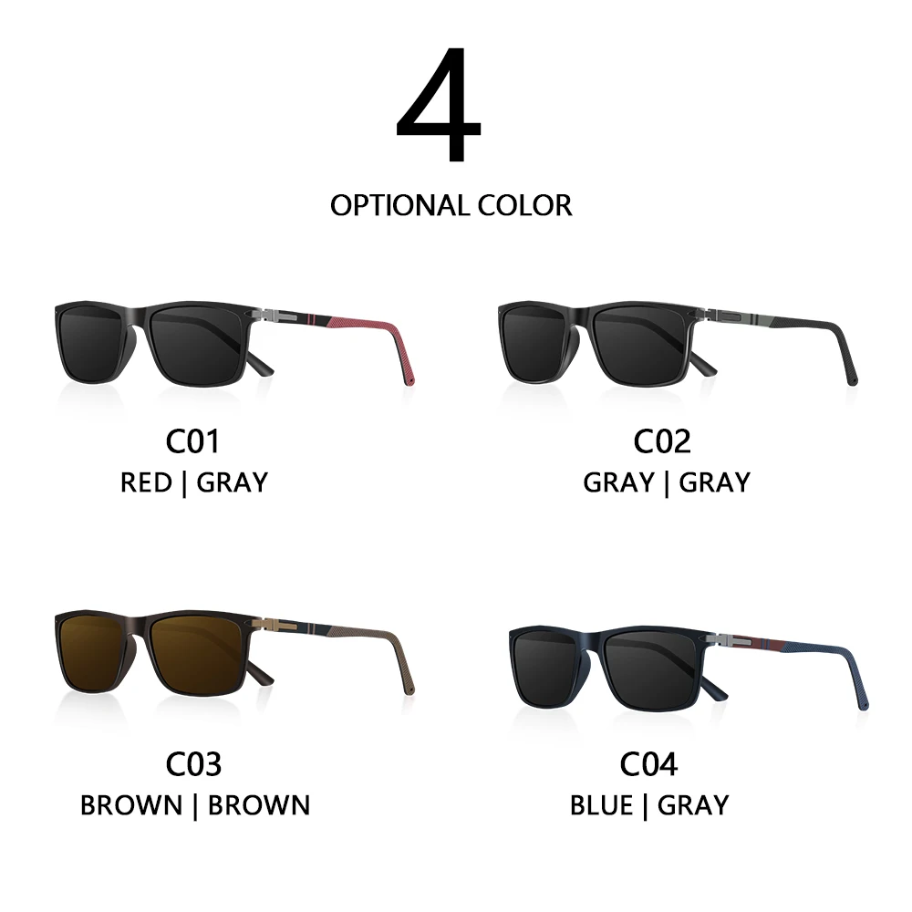 CRIXALIS Rectangle Polarized Sunglasses for Men Outdoor Sport Driving Fishing Sun Glasses Male Travel Beach Shades UV Protection