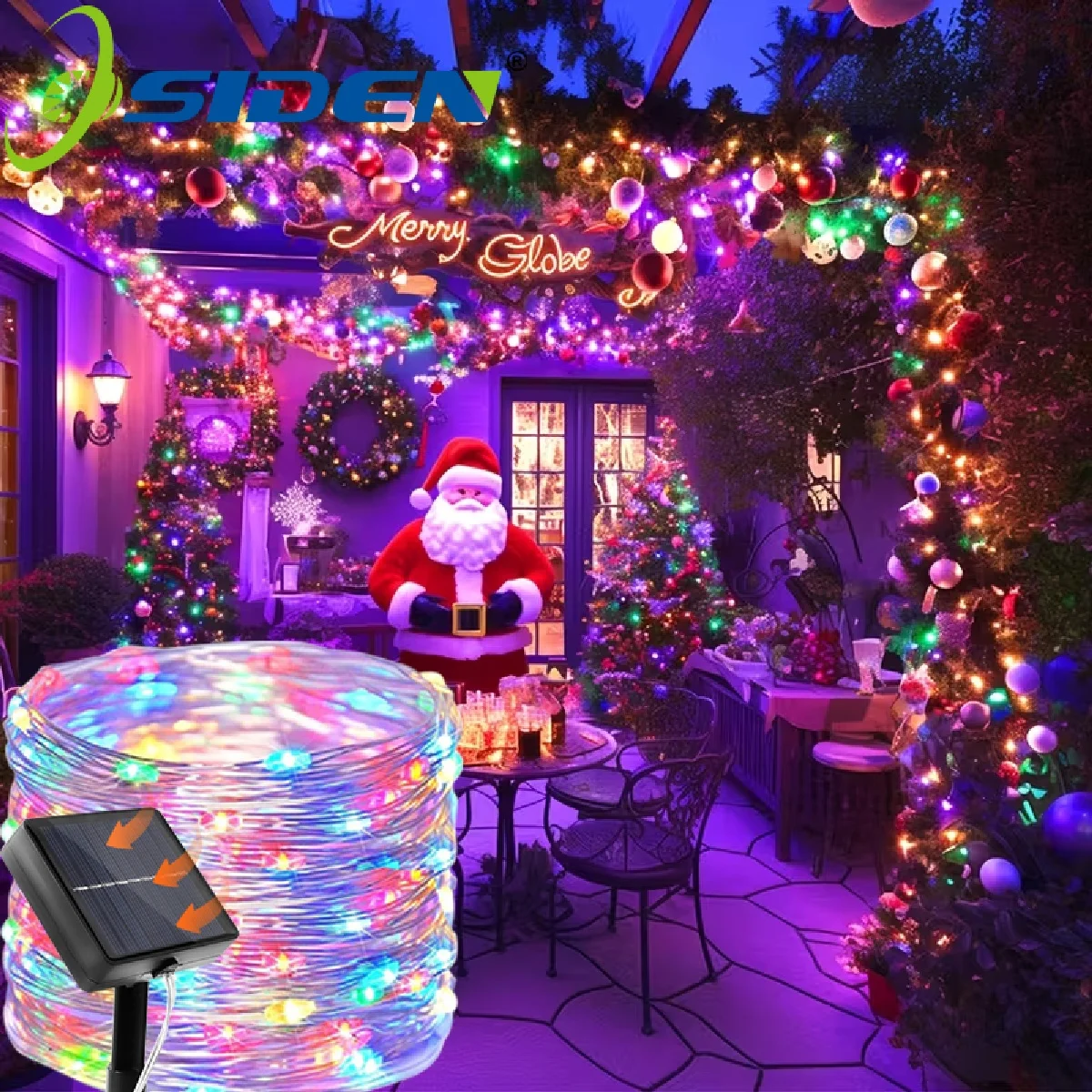 7 متر/12 متر/22 متر/32 متر/42 متر الشمسية عيد الميلاد سلسلة أضواء IP65 مقاوم للماء أضواء شجرة عيد الميلاد 8 طرق أضواء حفلة الهالوين الجنية