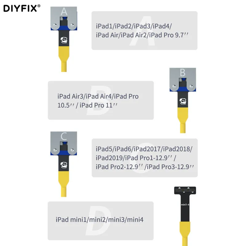 Mechanic PAD4 Power Boot Cable For iPad Mini1/2/3/4 iPad1/2/3/4/5/6 iPad Air iPad Pro Battery-free Power Supply Boot Test Cable