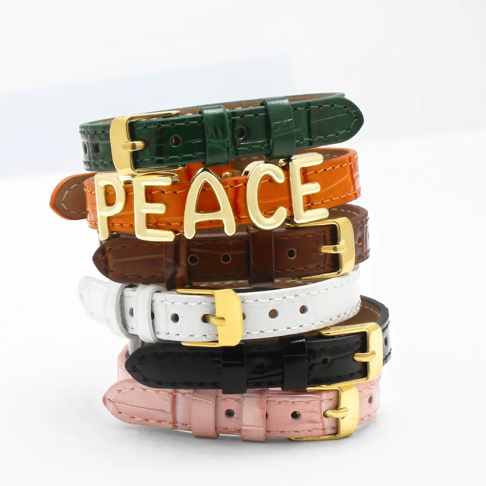 OCESRIO Fashion Multicolor Genuine Leather Bracelet Chain Belt Copper Adjustable Handmade DIY accesorios de joyería brtg04
