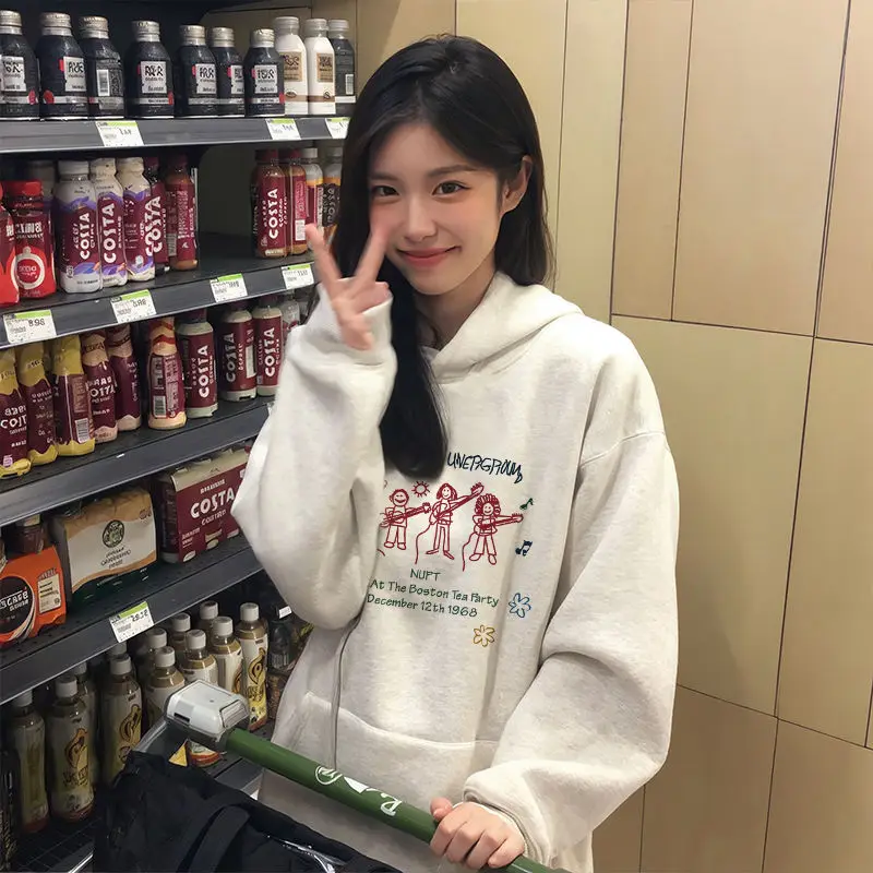 

Флисовая толстовка со шляпой, женские повседневные толстовки, осенние высококачественные украшенные приталенными уникальными тай-дай, классические элегантные современные GF