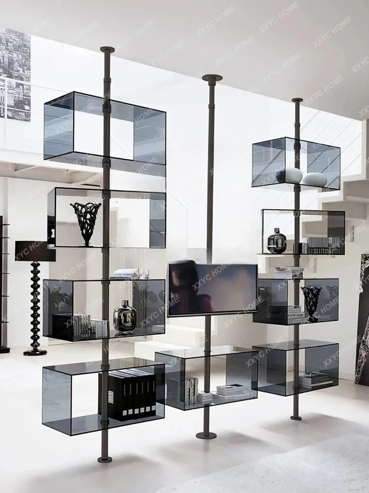 A stainless steel partition shelf bookshelf acrylic locker screen display stand