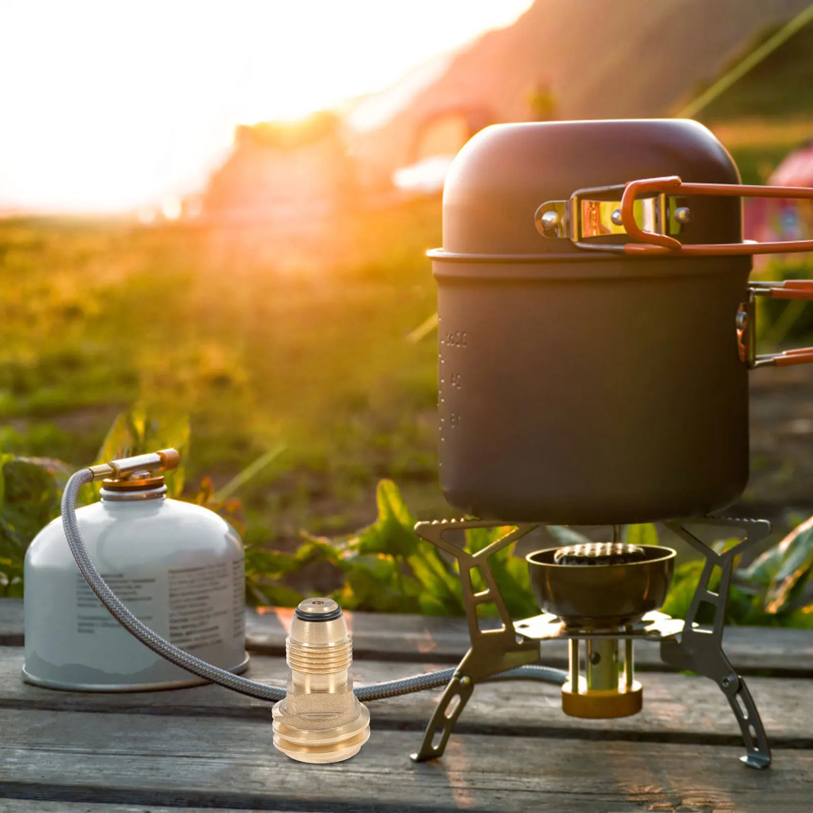 

Gas Propane Connector Copper Rubber Propane Tank Adapter Quick Connect Fitting to Qcc1 for Grill Camp Stove