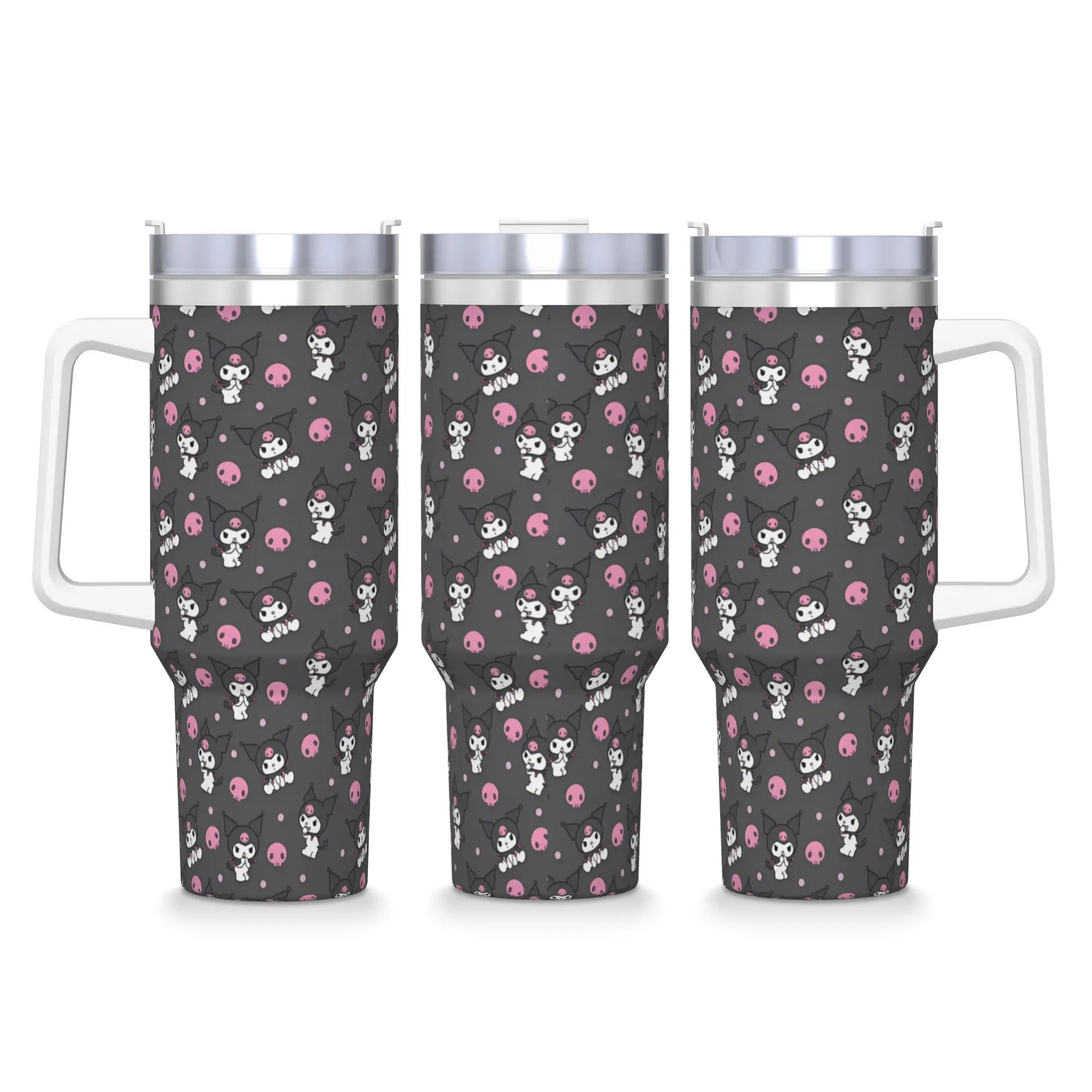 

Cute Anime Kuromi Tumbler Cold and Hot Water Bottle Portable Stainless Steel Thermal Mug Custom Travel Mugs Cup