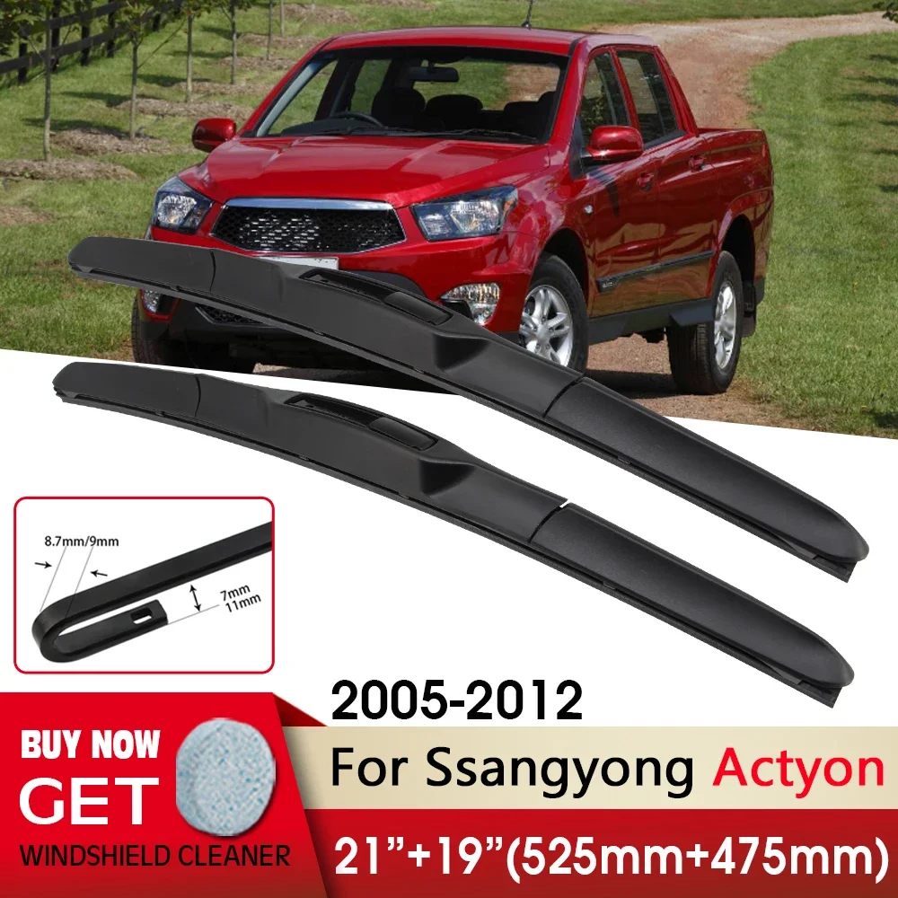 

Car Wiper RHD&LHD Front Wiper Blade 21"+19" For Ssangyong Actyon 2005-2012 Fit U Hook Arm Windshield Windscreen Front Window