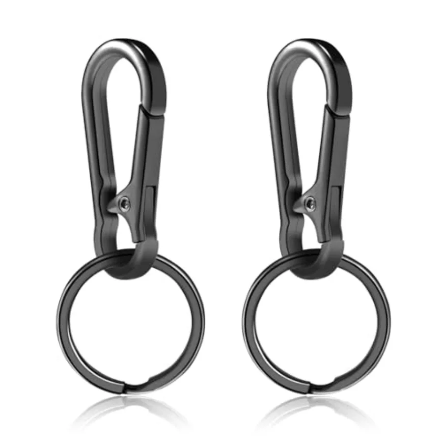 

2pcs Metal Keychain Rings, Sturdy Key Chain Ring Carabiner Clip, Key Holder Organizer for Purse Charms Hook, Paracord Keychain