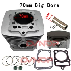 70mm Big Bore Cylinder Kit Cylinder Piston Set For CG250 TO 300 CG300 16mm pin 167FMM