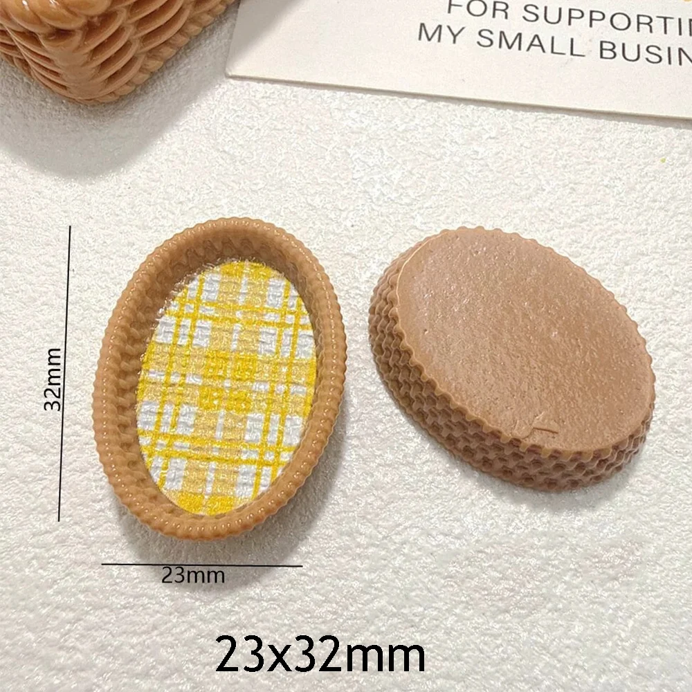 10PCS 23x32mm Round Frame Series Miniature Flat Back Resin Cabochons For Hairpin Scrapbooking DIY Home Decor Craft Accessories