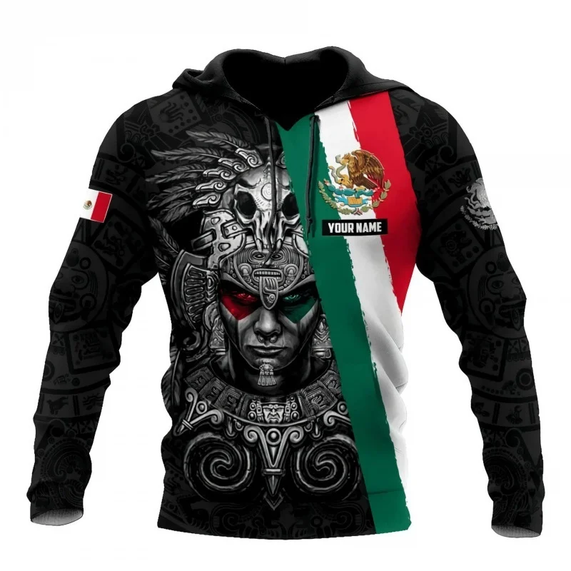 

Mexican Hoodies Men's Hoodie 3D Print Mexico Flag Tops Autumn Long Sleeved Streetwear Designer Hooded Hoodie For Men Clothing