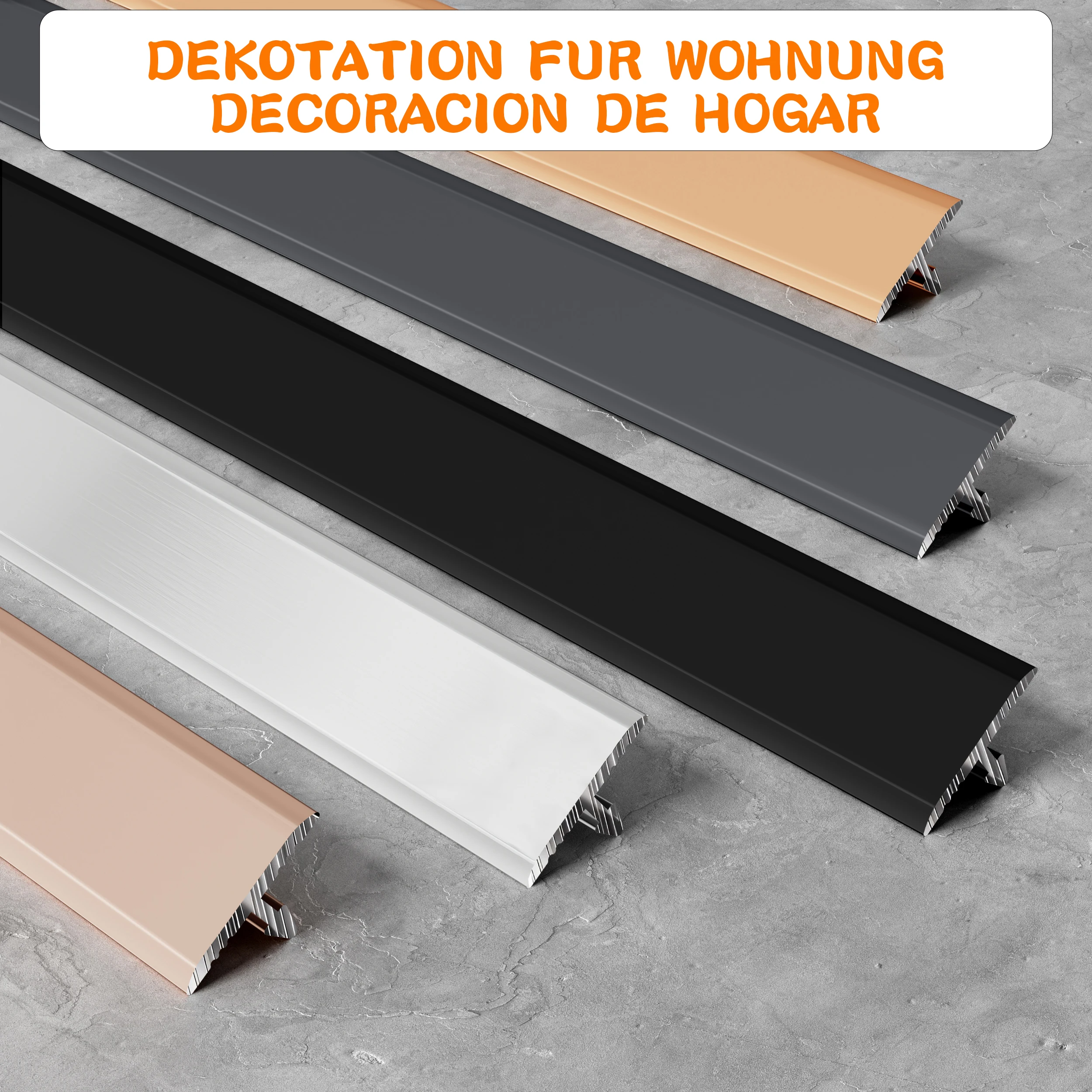 10mm Aluminum T Shape Tile Trim Edging Strip 90cm 3Pcs Metal T Profile Transition Strip for Floor Tile Edge Corner Protection De