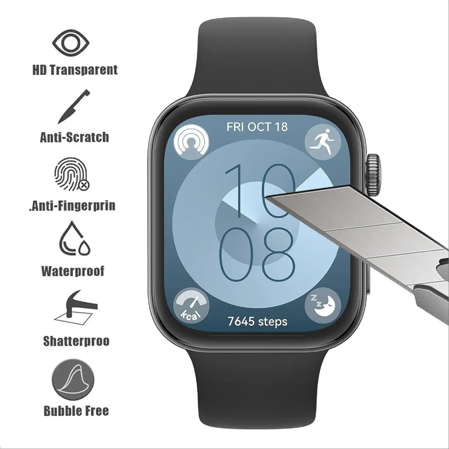 ฟิล์มใส HD 1ชิ้นสำหรับนาฬิกา Huawei พอดีกับ3นาฬิกาอัจฉริยะ3D ป้องกันปกป้องเต็มหน้าจอฟิล์มป้องกันรอยขีดข่วน