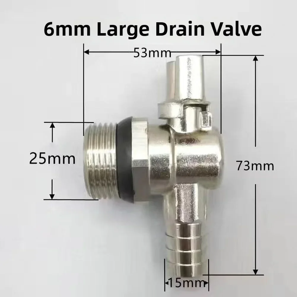Faucet 6 Minutes/1 Inch Enlarged Drain Valve Radiator High Flow Water Discharge Heating Drain Valves
