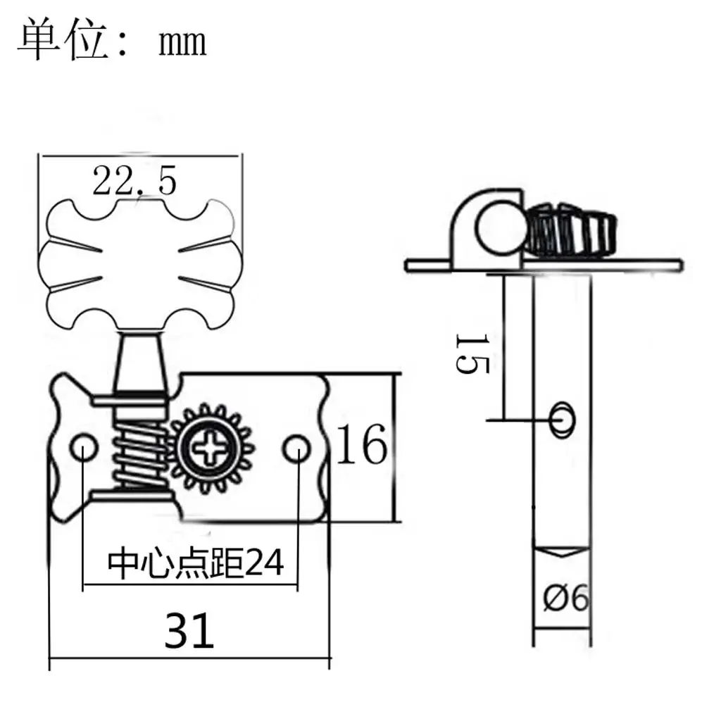 Acoustic Folk Guitar String Tuning Key 3L 3R Open Gear Tuners Smooth Stable for Practice Stage Studio
