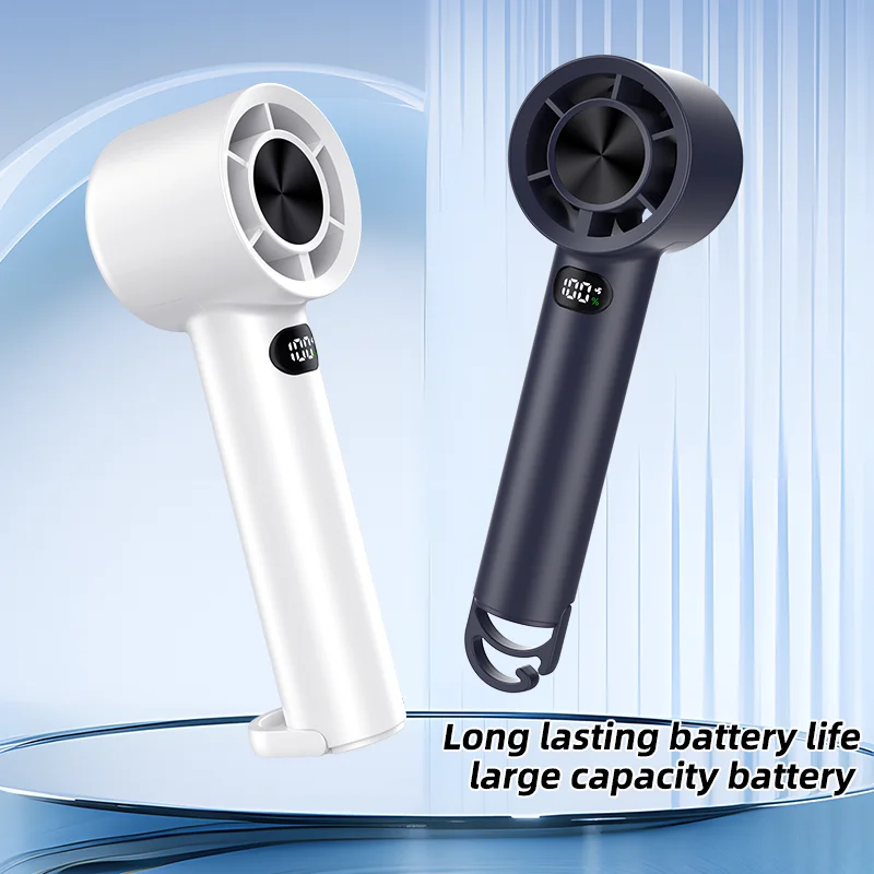 Portable Handheld Fan 100 Speeds Mini Fan USB Rechargeable Hand Fan with LED Display Personal Small Fan for Outdoor Travel