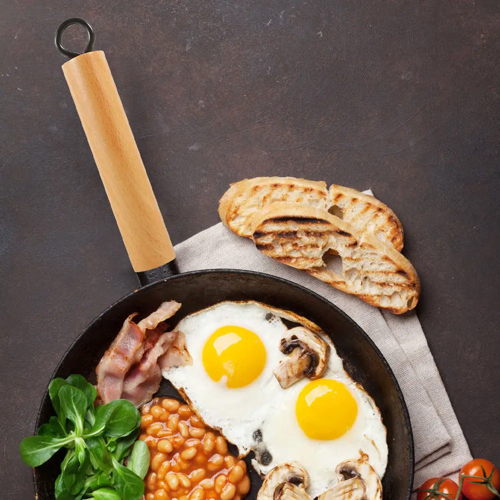 

2Pcs Wooden Pot Handle Replacement Heat-Resistant Anti-Scald Grip for Universal Cookware Frying Pan Wok Frying Pan Wood Handle