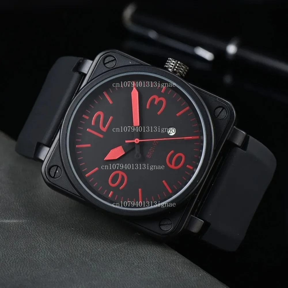 Hochwertige quadratische automatische mechanische Uhr mit Datumsanzeige und wasserdichtem Design