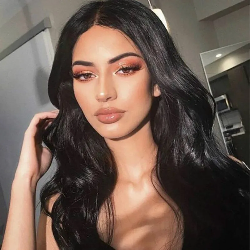 wigs new front lace wig for women mid split long curly hair big wave curly hair synthetic headband Lace Front Wig