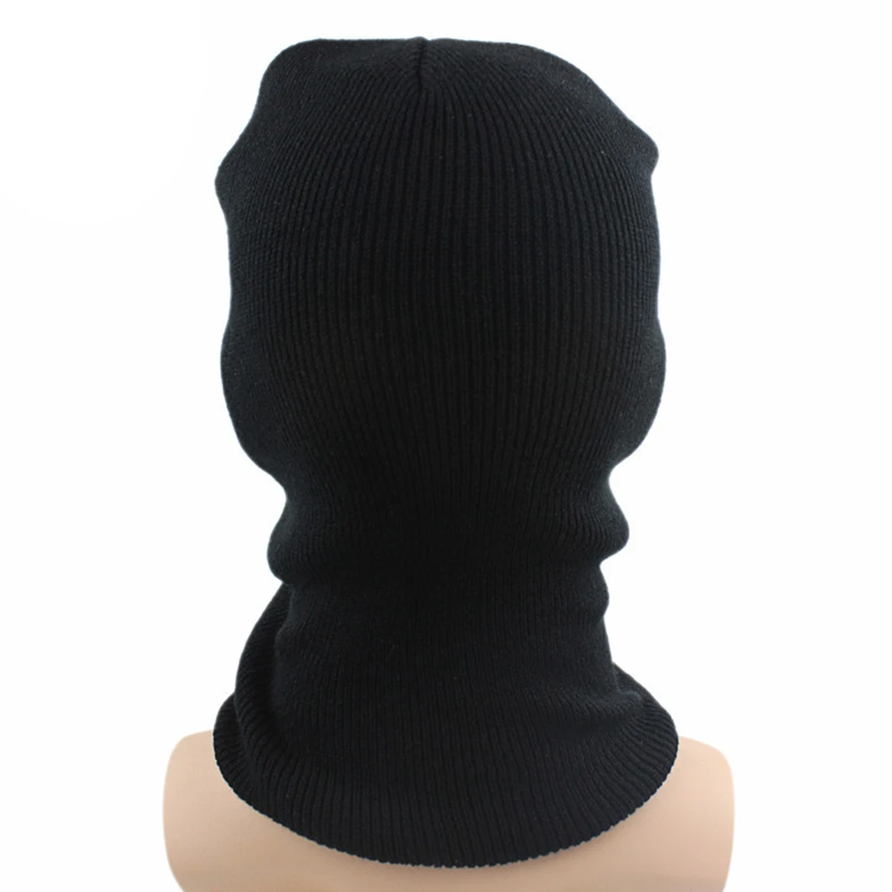 

2Pcs Winter Face Mask Knitted Headgear Windproof Full Cover Breathable Neck Warmer Black Knitted Face Mask Headgear for Winter