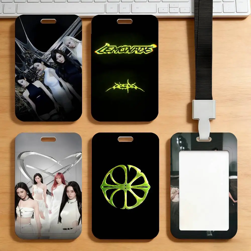 Kpop A-Aespa-S Lemonade Card Holder Student Campus Meal Cards Public Transport Subway Cardcase