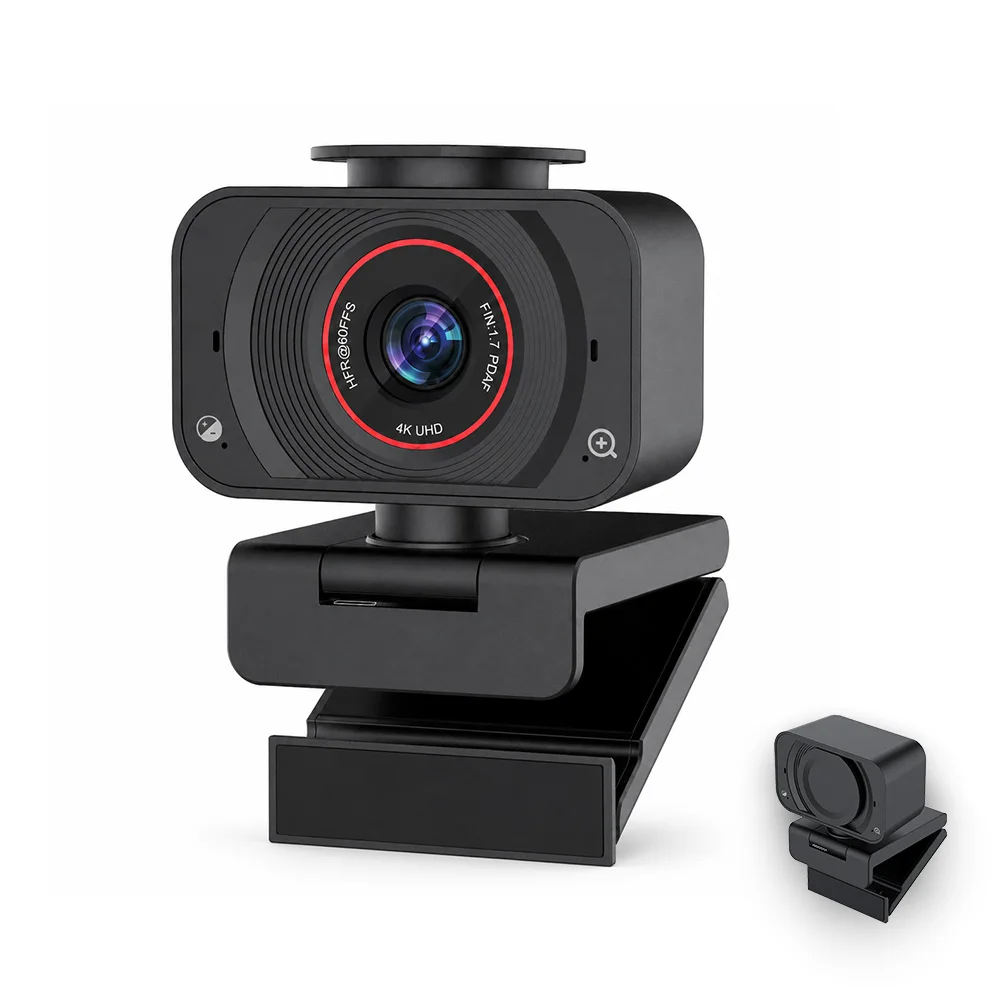 4K Ultra HD Webcam 30fps USB Computer Camera with PDAF Auto Focus Dual Noise Cancelling Mic Privacy Cover for PC Laptop Video Ca