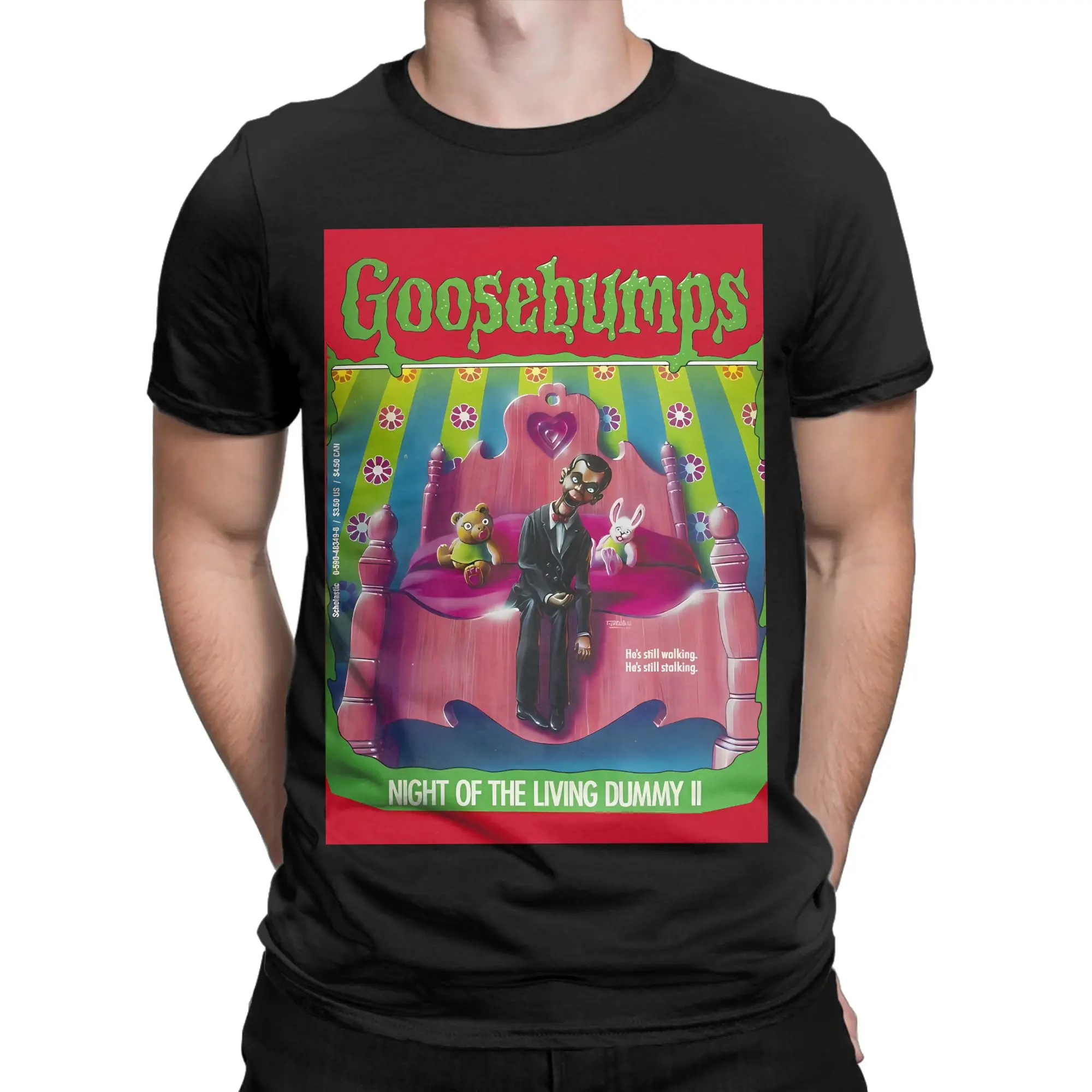 NIGHT OF LIVING DUMMY II Oversized Novelty 100% Cotton T-Shirt Goosebumps Tees Tops For Men