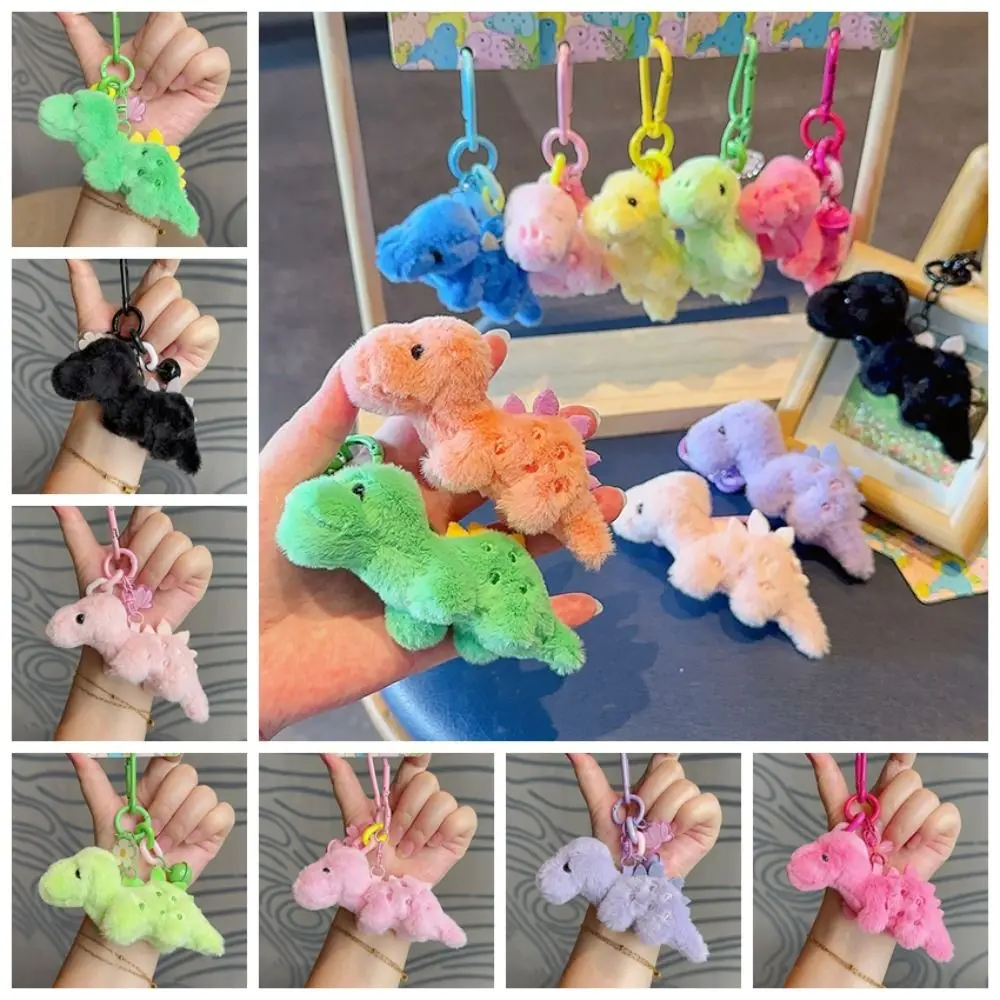 Eenvoudig ontwerp Dopamine dinosaurus pluche hanger pluche materiaal Modieuze dinosaurus pluche sleutelhanger Uniek trendy