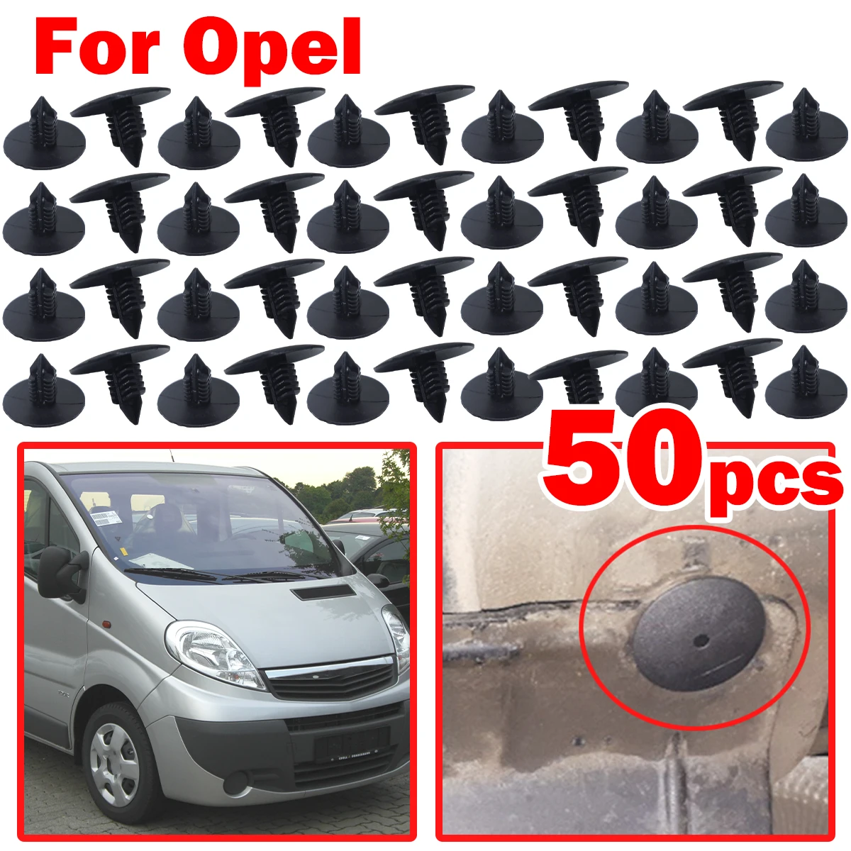 

50pcs For Opel VIVARO A B MOVANO A B Car Wheel Arch Liner Splash guard Clips Plastic Fastener 7703077435 Tool-Free Installation