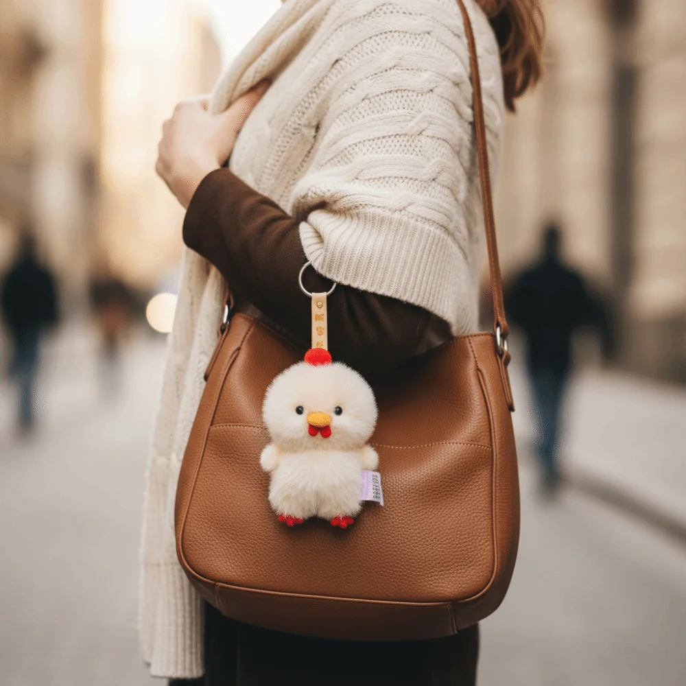 

The Unyielding Chicks Series Owl Keychain Adorable Mallard Chickens Keychain Lightweight Mini Macaw Pendant Home Decoration