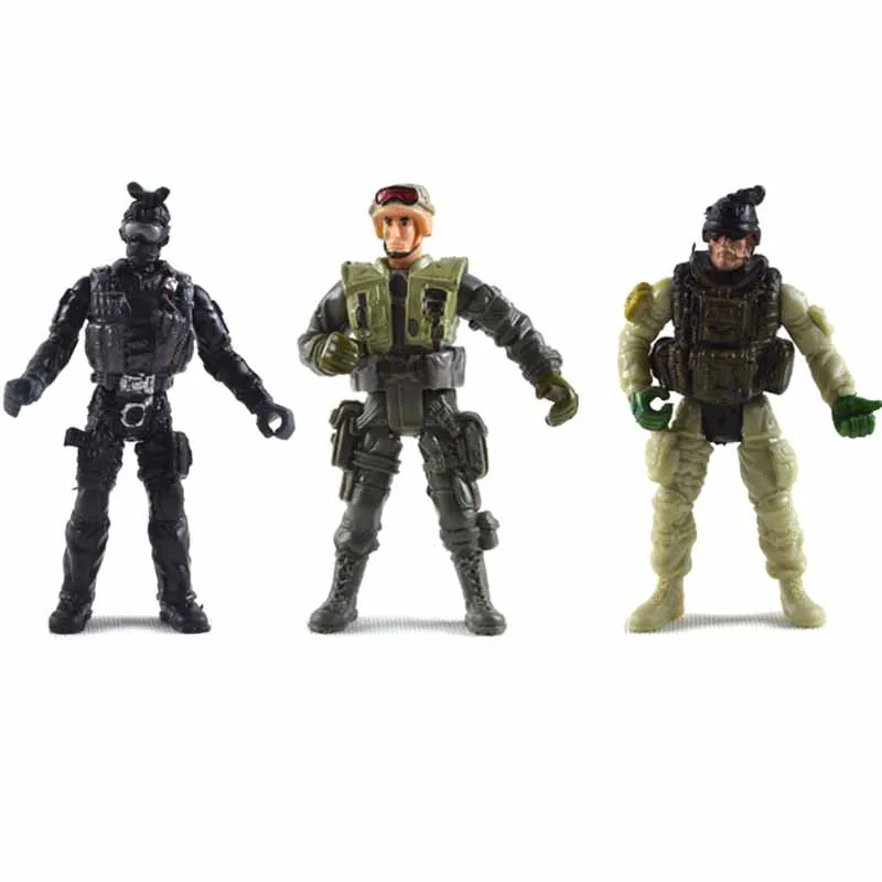 Simulation 4 Inch Military Soldier Model Creative Scene Decoration Ornaments Joints Movable Soldier Model Boys' Gifts