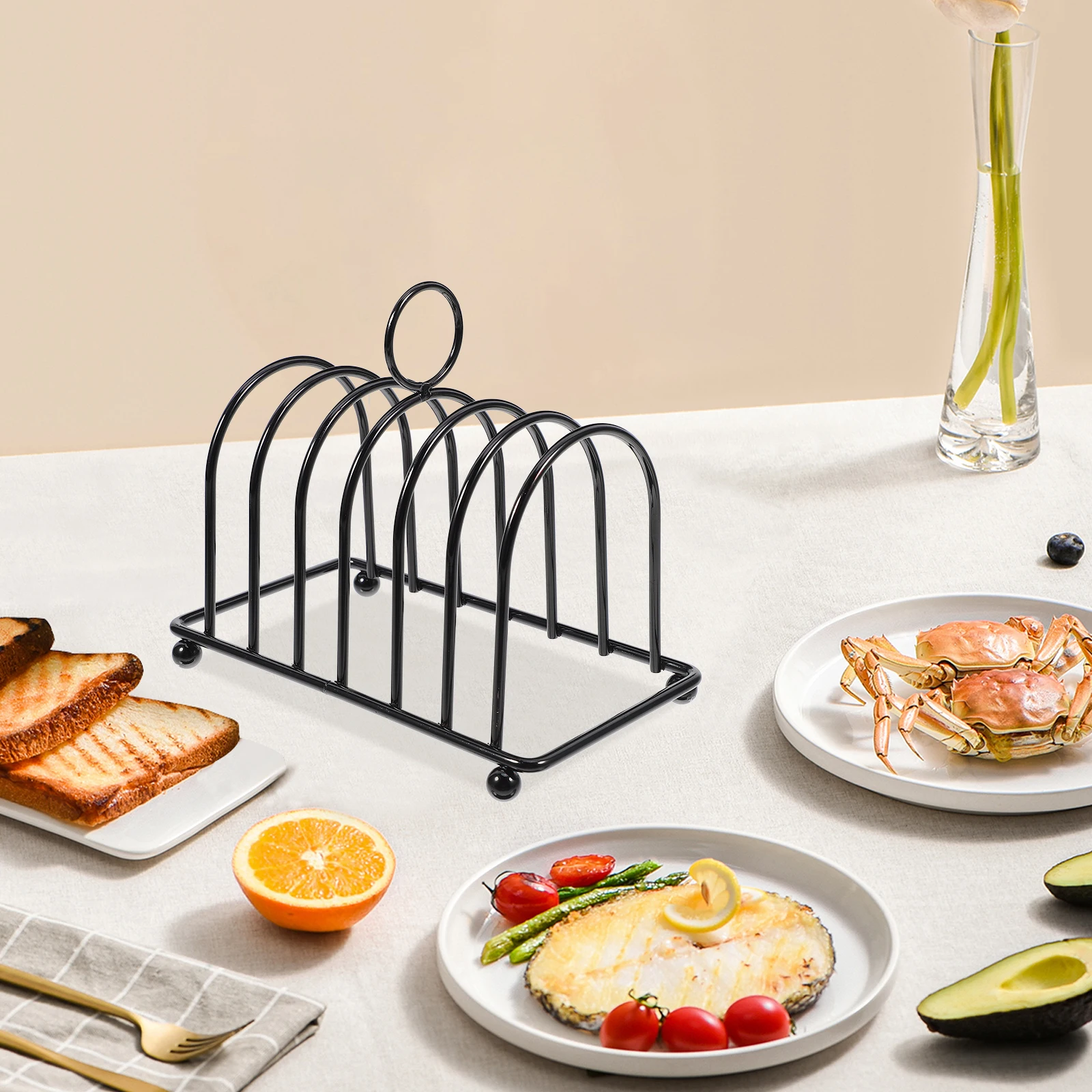 

Bread Rack Holder for Kitchen Counter Stand Grid Household Sandwich Cooling Racks Black