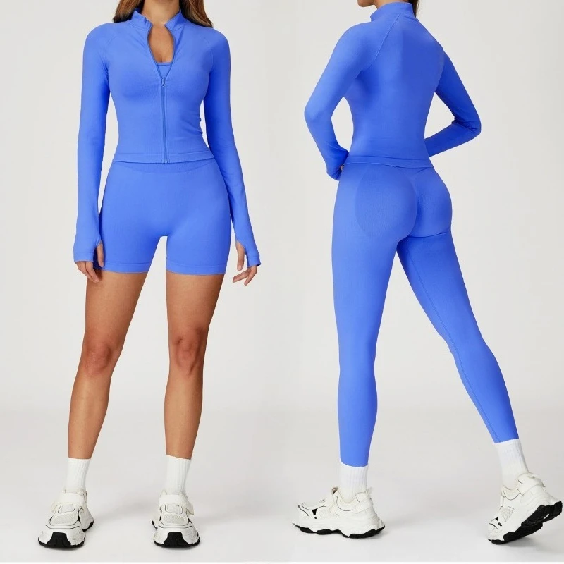 

Женский бесшовный комплект для йоги, подтяжка бедер, облегающий быстросохнущий комплект для похудения, комплект для спорта на открытом воздухе, бега и фитнеса