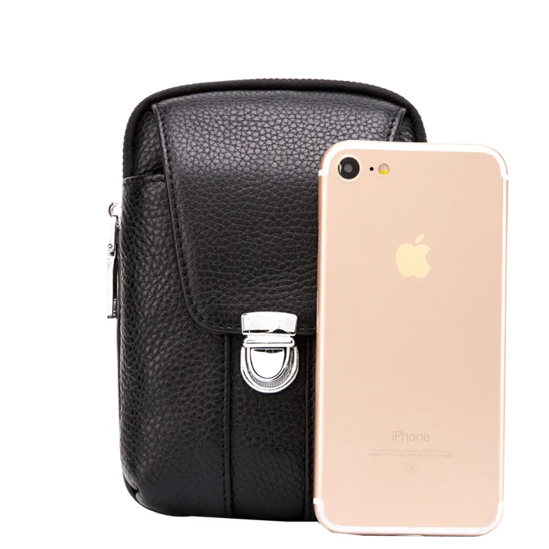 حقيبة كروس جلدية عصرية للرجال بخصر من الجلد الطبيعي للهاتف للرجال بطبقة علوية من جلد البقر حقيبة عصرية متعددة الوظائف للاستخدام الخارجي