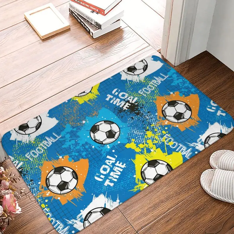 Custom Soccer Football Pattern Front Door Floor Entrance Mat Indoor Kitchen Bath Doormat Garden Carpet Rug