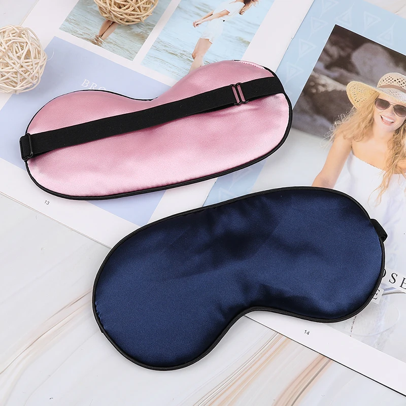 1 pcs Natural Mulberry Pure Silk Sleep Rest Eye Mask Padded Shade Cover Travel Relax Aid Blindfolds 4 Colors Eyeshade with Box