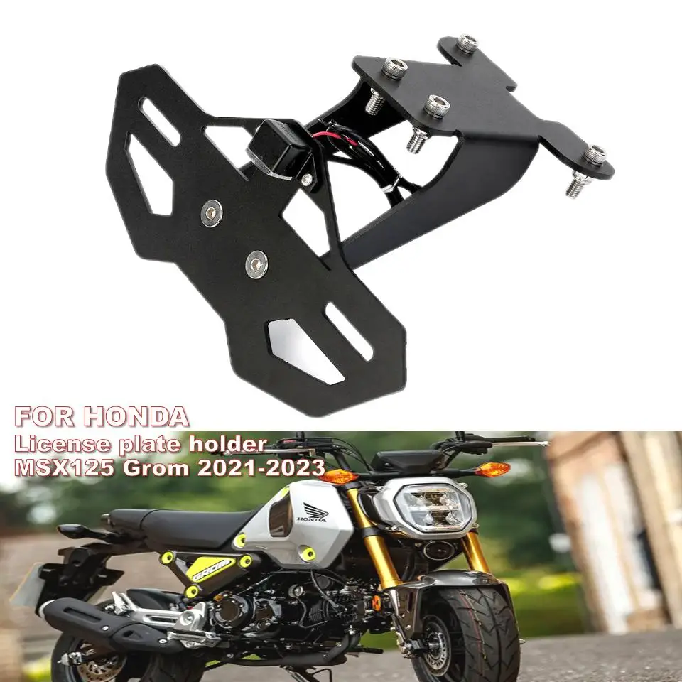 

License Plate Holder Bracket For HONDA MSX125 Grom 2021-2023 Motorcycle AccessoriesTurn SignalsRear FenderLicense Plate Frame