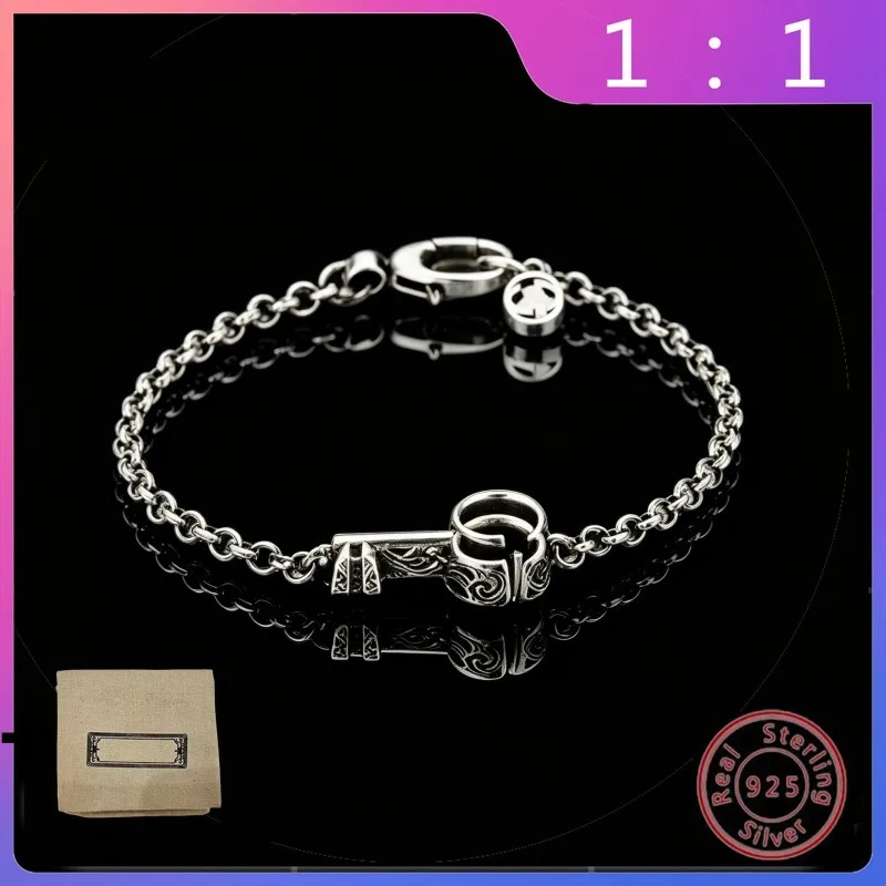 

2026 New S925 Silver Fashion Retro Key Bracelet